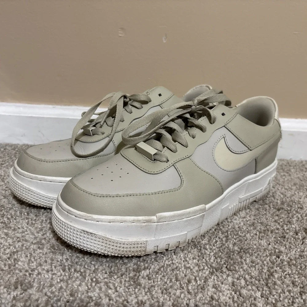 Nike Air Force 1 Low Pixel Stone Bone Summit White‎ (Women's) 11 CK6649-104